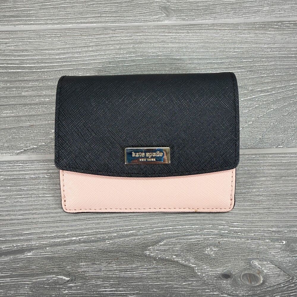 Kate Spade Laurel Way Petty Coin Purse Purse Card Holder Wallet Blush Pink Black